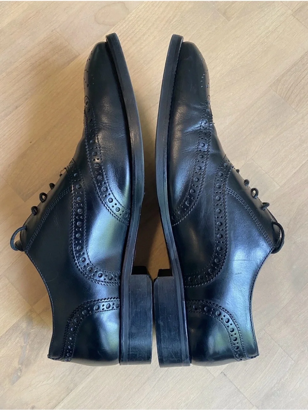 To Boot New York Adam Derrick Mens Black Wingtip Oxford Dress Shoes Italy 11.5